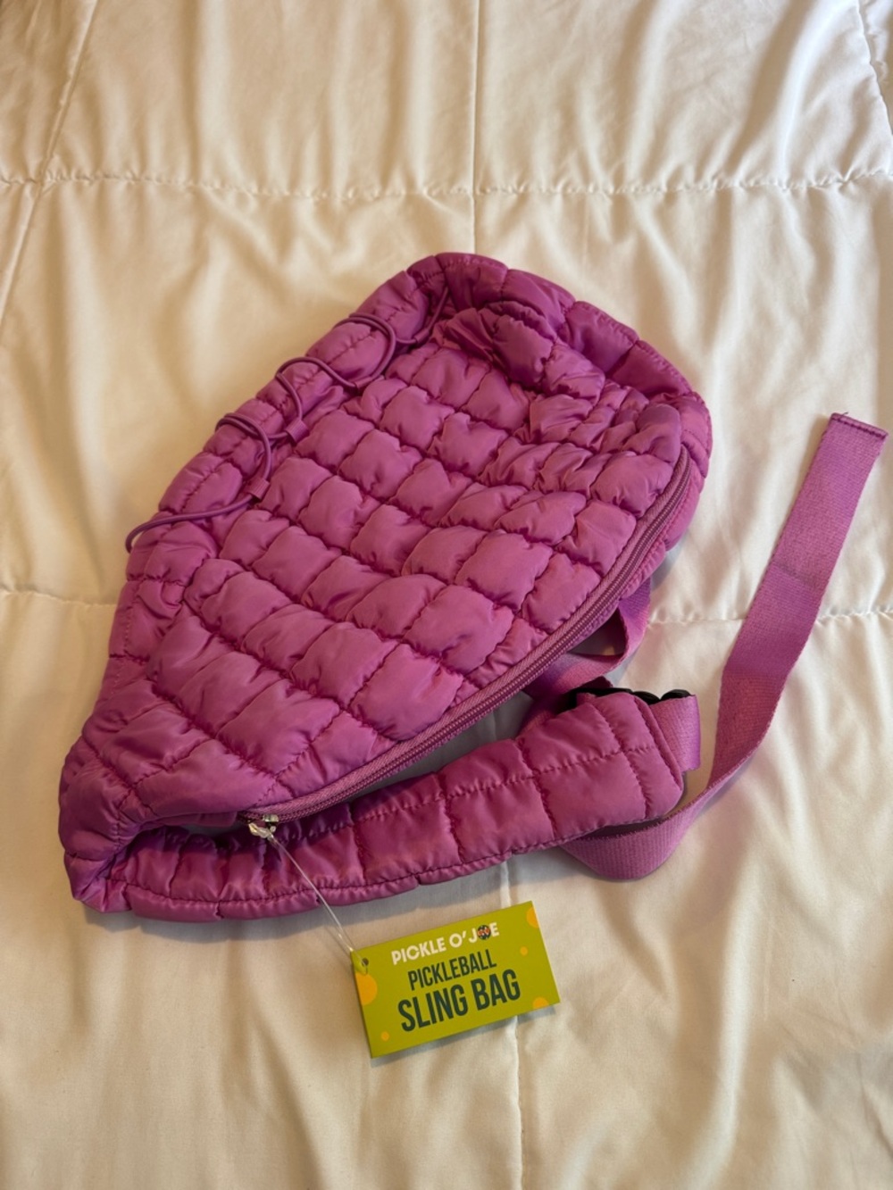 Purple Quilted Sling Crossbody Bag